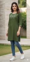 Jp Vol 1 Rayon Embroidery Work Short Kurti Wholesale Online